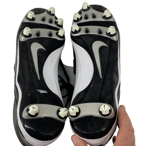 Rare Nike Football Sample Cleats NWOB Sz 9 Mixed Swoosh Colors Black 3120 Shoes - Picture 12 of 13